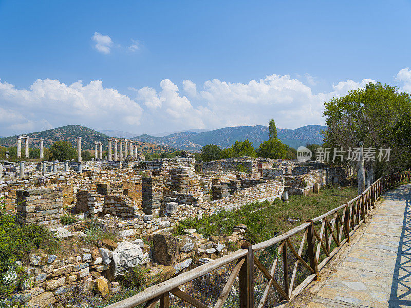 Spring grass Ancient City, aydın. The Turkey